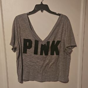 PINK Victoria's Secret V-Neck Cropped Tee